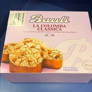 Traditional Italian bauli panettone